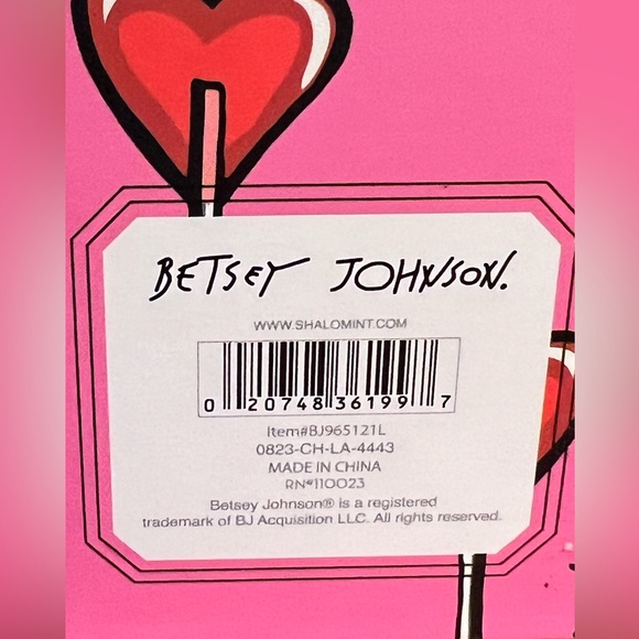 Betsey Johnson NWOT Pink Red Heart Lollipop Lined Paper Notebook Journal Pad - Picture 5 of 6